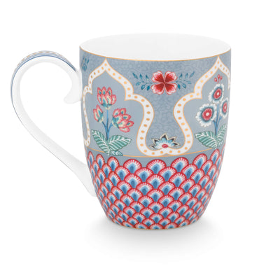 Pip Studio Tasse Flower Festival Muscheloptik hellblau XL