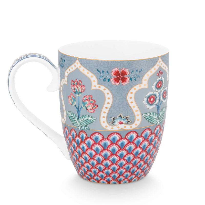 Pip Studio Tasse Flower Festival Muscheloptik hellblau XL