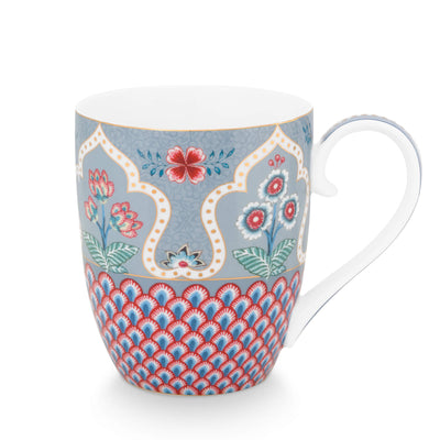 Pip Studio Tasse Flower Festival Muscheloptik hellblau XL