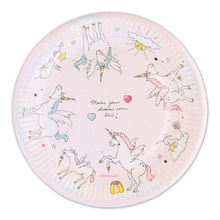 krima & isa Pappteller "Einhorn" 8er-Set