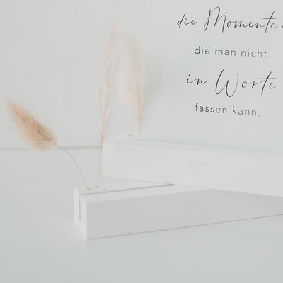 Eulenschnitt Karten- und Trockenblumenständer Herz 2er-Set weiß 12 cm