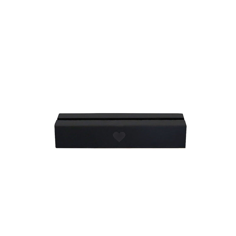 Eulenschnitt Kartenständer Herz 2er-Set schwarz 10,5 cm