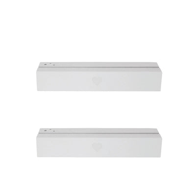 Eulenschnitt Karten- und Trockenblumenständer Herz 2er-Set weiß 12 cm