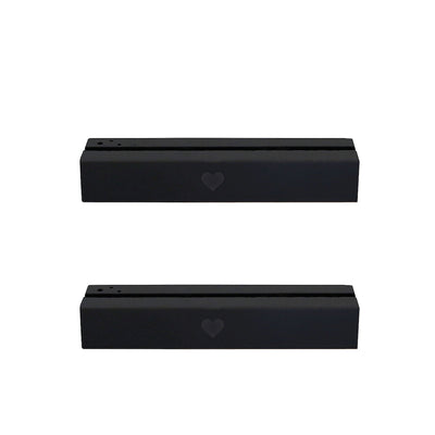 Eulenschnitt Karten- und Trockenblumenständer Herz 2er-Set schwarz 12 cm