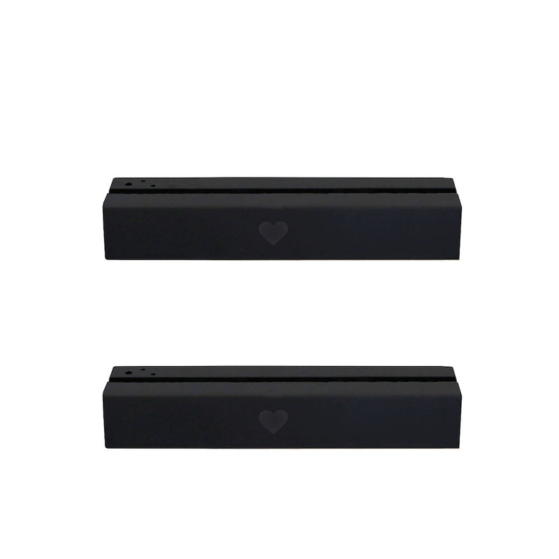 Eulenschnitt Karten- und Trockenblumenständer Herz 2er-Set schwarz 12 cm