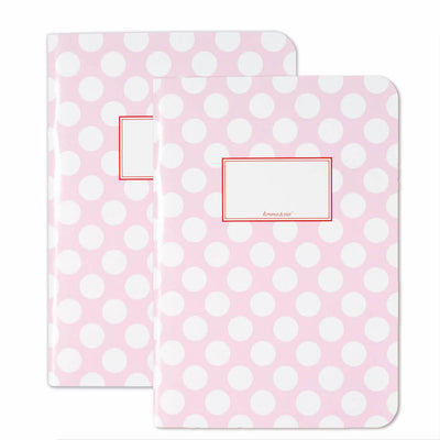 krima&isa Notizhefte A5 Punkte rosa 2er Set kariert