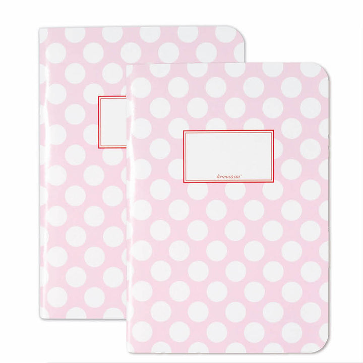 krima&isa Notizhefte A5 Punkte rosa 2er Set kariert