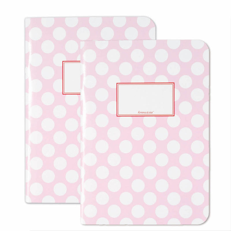 krima&isa Notizhefte A5 Punkte rosa 2er Set kariert