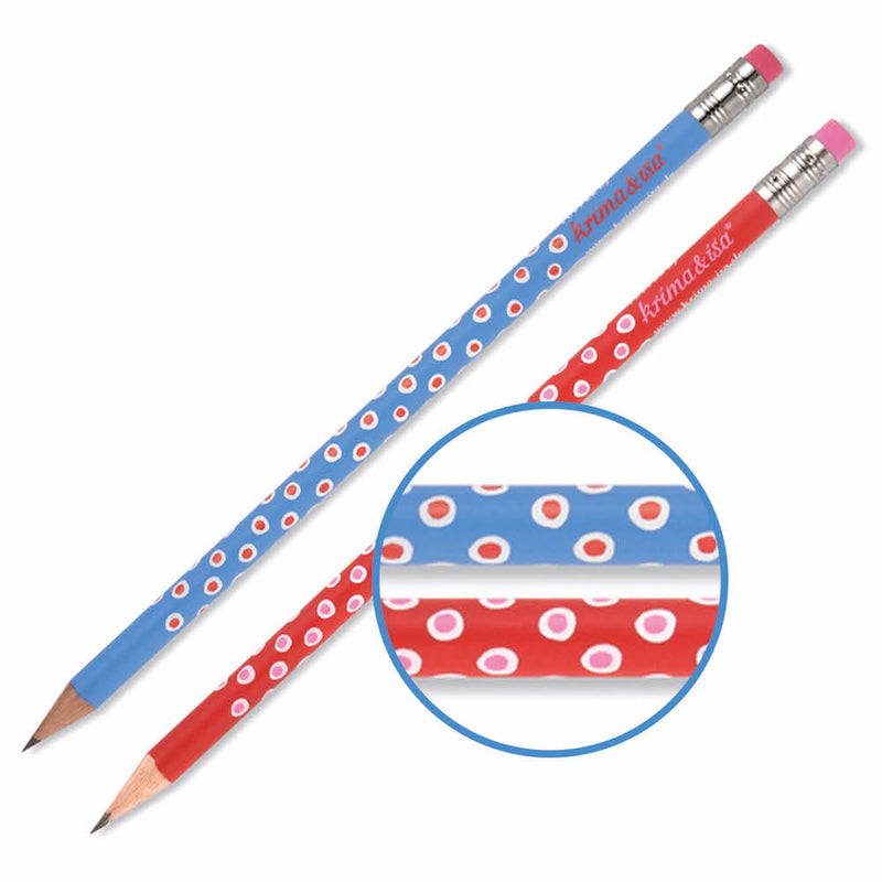 krima&isa Bleistifte Tupfer 2er Set blau und rot