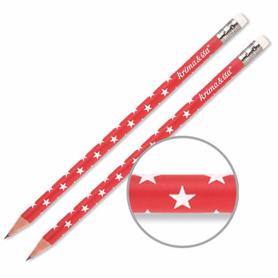 krima&isa Bleistifte Stern rot 2er Set