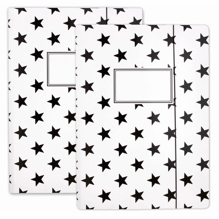 krima&isa Sammelmappe A4 Sterne weiß 2er Set
