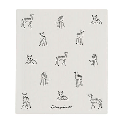 Eulenschnitt Schwammtücher Rehe 3er-Set weiß