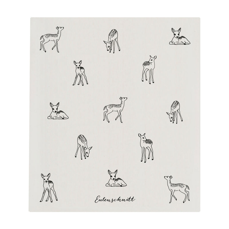 Eulenschnitt Schwammtücher Rehe 3er-Set weiß
