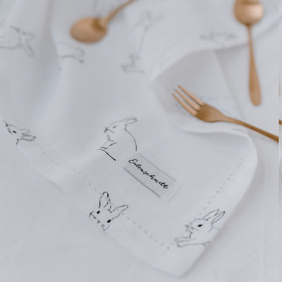 Eulenschnitt Servietten Kaninchen 4er-Set