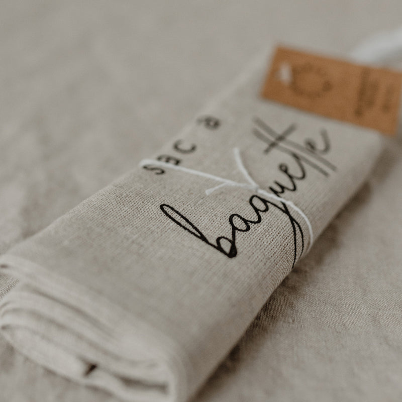Eulenschnitt Sac a baguette aus Leinen naturfarben