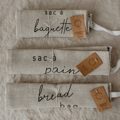 Eulenschnitt Sac a baguette aus Leinen naturfarben