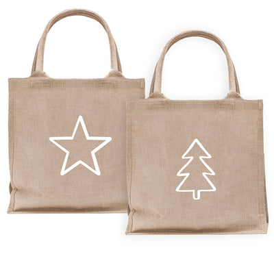 Eulenschnitt Mini Jute Shopper Tanne 2er-Set
