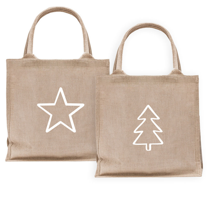 Eulenschnitt Mini Jute Shopper Tanne 2er-Set