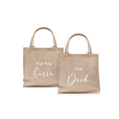 Eulenschnitt Mini Jute Shopper Für Dich 2er-Set