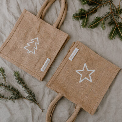 Eulenschnitt Mini Jute Shopper Tanne 2er-Set