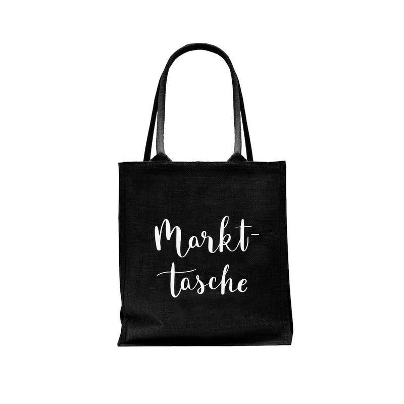Eulenschnitt Jute Shopper Markttasche schwarz