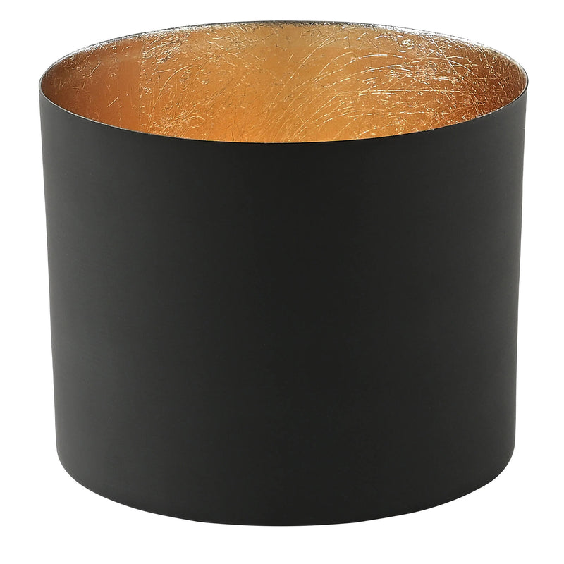 Windlicht schwarz-goldfarben groß