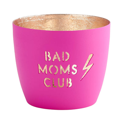 Windlicht Madras Bad Moms Club neonpink-goldfarben mittel