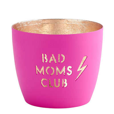 Windlicht Madras Bad Moms Club neonpink-goldfarben mittel