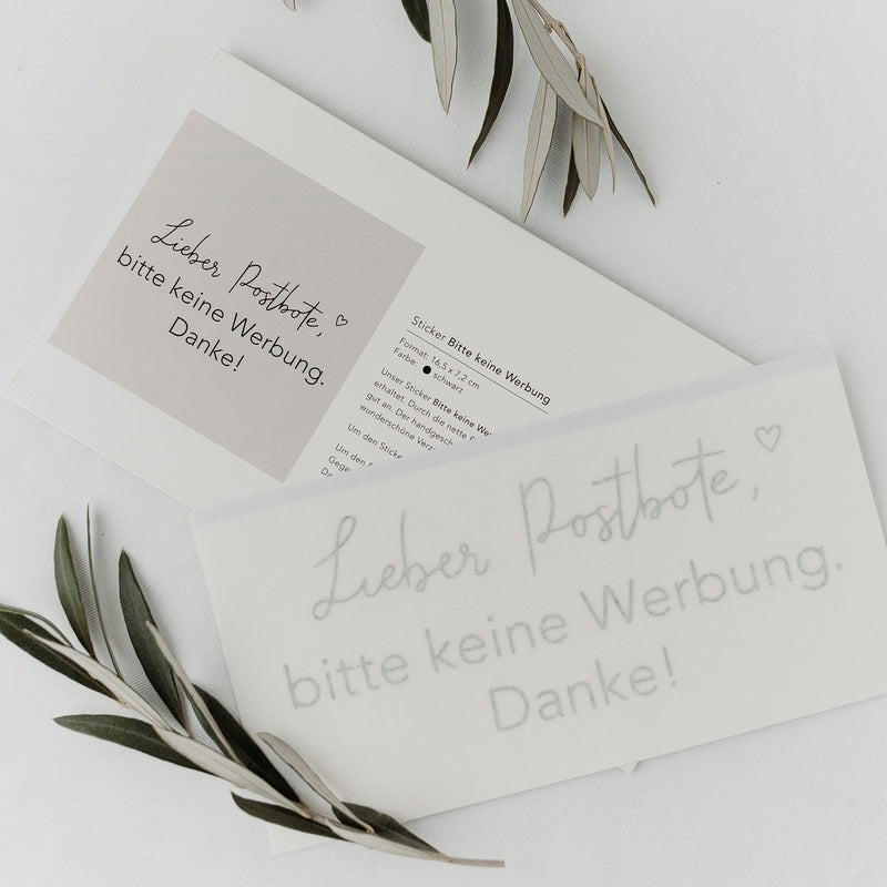 Eulenschnitt Wandsticker Bitte keine Werbung schwarz